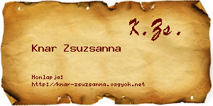 Knar Zsuzsanna névjegykártya